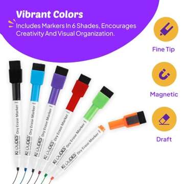 Magnetic Small White Board Dry Erase 11’’x14’’ - Mini Dry Erase Board Magnetic with 6 Markers, Personal Whiteboard Magnetic for Refrigerator Wall, White Boards, Small Magnetic Whiteboard for Fridge