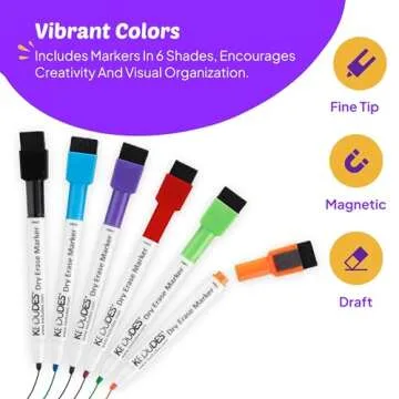 Magnetic Small White Board Dry Erase 11’’x14’’ - Mini Dry Erase Board Magnetic with 6 Markers, Personal Whiteboard Magnetic for Refrigerator Wall, White Boards, Small Magnetic Whiteboard for Fridge