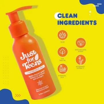 Just For Teens Organic Cleansing Facial Wash | Natural Ingredients for Preteens & Teens with Sensiti...