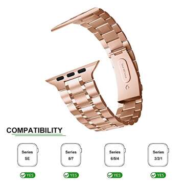 chuangshiji Compatible with Apple Watch Band 38mm 40mm 41mm Women Men, Metal for iWatch Band Series ...