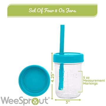 WeeSprout Glass Cups - Perfect for Kids & Smoothies