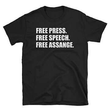 That Merch Store Free Press. Free Speech. Free Assange T-Shirt