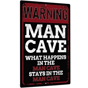 Putuo Decor Man Cave Metal Sign - 12x8 Inches Durable Funny Wall Decor for Bars, Cafes, and More!