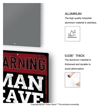 Putuo Decor Man Cave Metal Wall Sign for Home and Bars