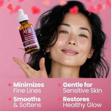 SeoulCeuticals 1% Korean Retinol Night Serum for Face - 97.5% Snail Mucin + Hyaluronic Acid + Bakuchiol, Cruelty Free K Beauty for Sensitive Skin 1oz