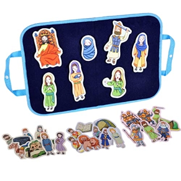 CHEFAN 4 Pack Felt Board Bible Stories Set for Kids - Engaging & Educational