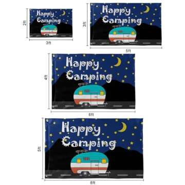 Happy Camper Moon and Star Garden Flag - Vibrant Outdoor Decoration