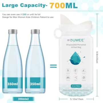 OUMEE 8/12/20/23/28 Pcs Emergency Disposable Urinal Bags, 700 ML Camping Pee Bags Unisex Urine Bag Vomit Bag for Travel Traffic Jam Portable Toilet Bag for Men Women (20)