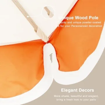 Tempera 9ft Stylish Patio Umbrella with Scalloped Fringe