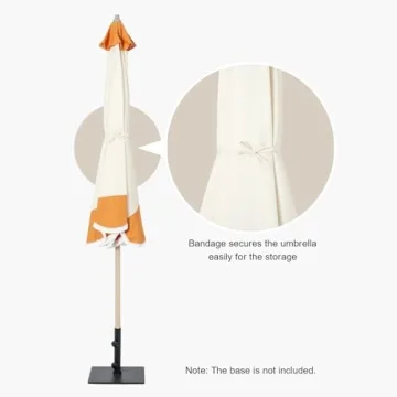 Tempera 9ft Stylish Patio Umbrella with Scalloped Fringe