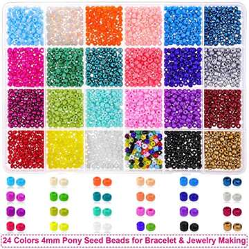 Cridoz 2800 Pcs Beads for Bracelets with 1200 Alphabet Letter Beads - DIY Jewelry Craft Kit