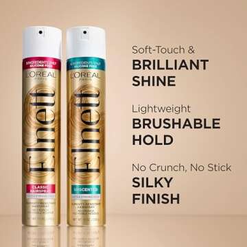L'Oreal Paris Elnett Satin Extra Strong Hold Color Treated Classic Hairspray, 11 oz