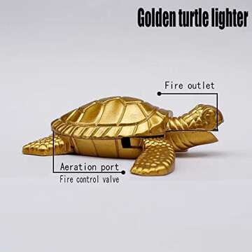 Meiegens Cool Butane Lighter Refillable Soft Flame,Novelty Pliers Shaped Tool Lighter (Golden Turtle)