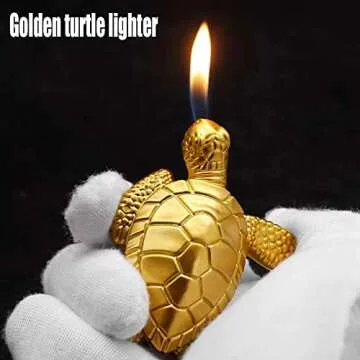 Meiegens Cool Butane Lighter Refillable Soft Flame,Novelty Pliers Shaped Tool Lighter (Golden Turtle)