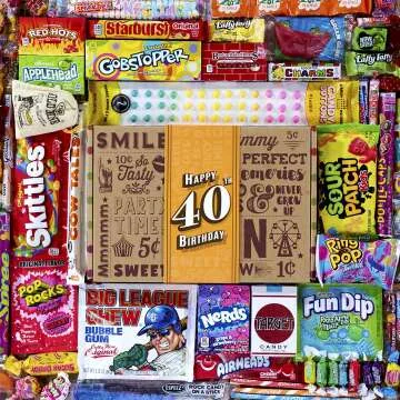 VINTAGE CANDY CO. 40TH BIRTHDAY RETRO CANDY GIFT BOX - 1983 Decade Childhood Nostalgic Candies - Fun...
