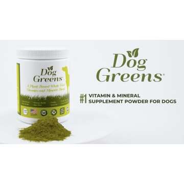 Dog Greens Superfood Multivitamin Powder - Dog Vitamins and Supplements, Organic Kelp, Spirulina, Se...