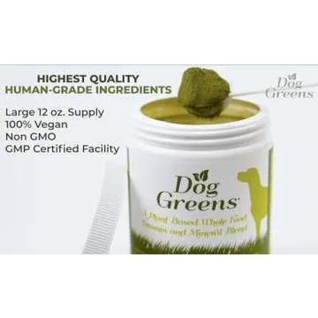 Dog Greens Superfood Multivitamin Powder - Dog Vitamins and Supplements, Organic Kelp, Spirulina, Sea Moss for Homemade Food, Kibble and Raw Meals, Energy, Immune, Joint & Skin Support for All Ages