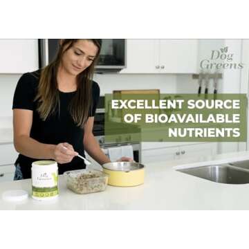 Dog Greens Superfood Multivitamin Powder - Dog Vitamins and Supplements, Organic Kelp, Spirulina, Sea Moss for Homemade Food, Kibble and Raw Meals, Energy, Immune, Joint & Skin Support for All Ages