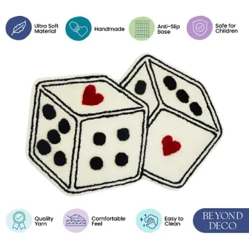 Beyond Deco Decorative Dice Tufted Rug for Cozy Spaces