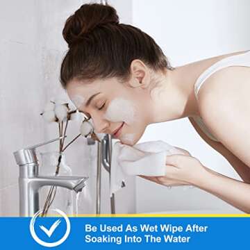 Winner Disposable Face Towels, 100% USA Cotton Daily Face Towelettes, Double-sided Makeup Remover Dry Wipes, Super Soft and Thick Facial Towels for Sensitive Skin, 480 Count, 6 Pack