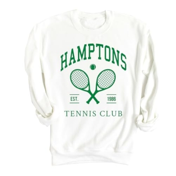 Adult Hamptons Men's Tennis Club Relaxed Sweatshirt, Vintage Lightweight Tennis Sweatshirt, Preppy S...