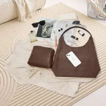 Stylish Suede Tote Shoulder Bag for Women 2024