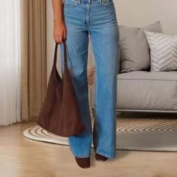 Stylish Suede Tote Shoulder Bag for Women 2024