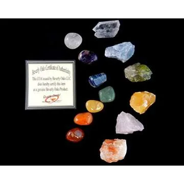 Chakra Mineral Starter Set/Crystal Healing Kit ~ 6 Colorful Mineral Stones Plus 7 Chakra Tumbled Gemstones, Spiritual Metaphysical, Reiki, Chakra, Healing, Bohemian, Natural