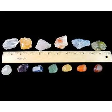 Chakra Mineral Starter Set/Crystal Healing Kit ~ 6 Colorful Mineral Stones Plus 7 Chakra Tumbled Gemstones, Spiritual Metaphysical, Reiki, Chakra, Healing, Bohemian, Natural