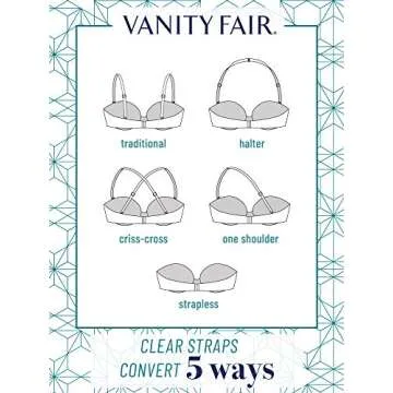 Vanity Fair Womens Gel Touch Padded Strapless (32a - 38d) Push Up Bra, Black, 34B US
