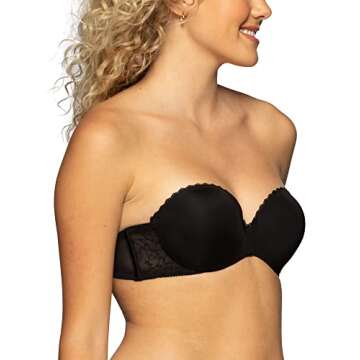 Vanity Fair Womens Gel Touch Padded Strapless (32a - 38d) Push Up Bra, Black, 34B US