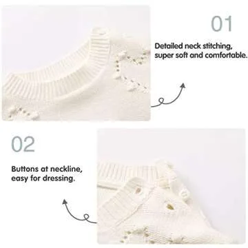 Cozy Toddler Girls Heart Knitted Sweater for 2-3 Years