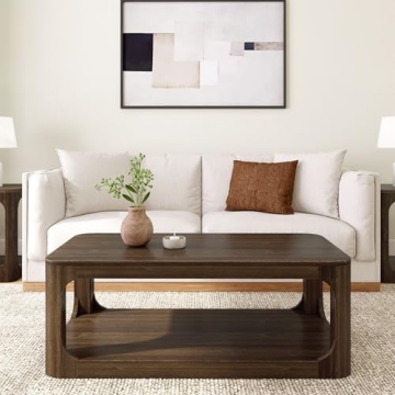 Stylish Plank+Beam 48" Wood Coffee Table with Storage