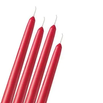 Luxurious 10" Red Taper Candles, 8 Pack Long Red Candlesticks for Creating a Bold and Vibrant Atmosphere - Dark Red Tapered Candles for Christmas, Holiday, Dinner - 8 Hour Burn Time