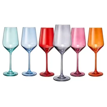 Colored Wine Glass Set of 6 Unique Italian Style