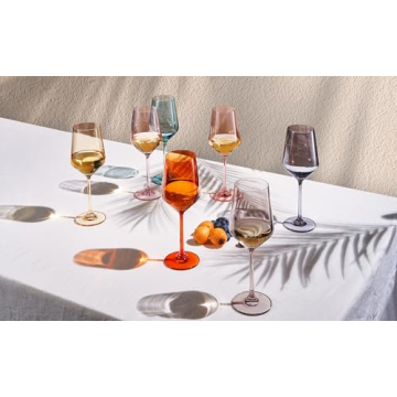 Colored Wine Glass Set of 6 Unique Italian Style