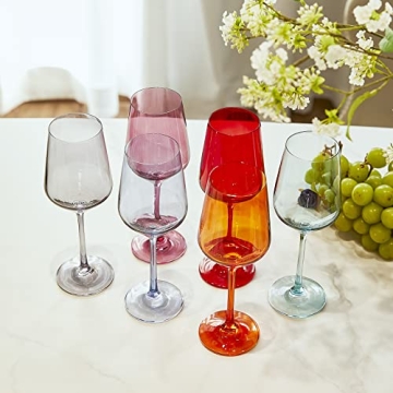 Colored Wine Glass Set of 6 Unique Italian Style