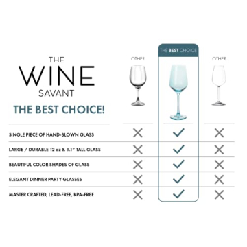 Colored Wine Glass Set of 6 Unique Italian Style