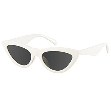 Mosanana Retro Vintage Cat Eye Sunglasses in Cream White