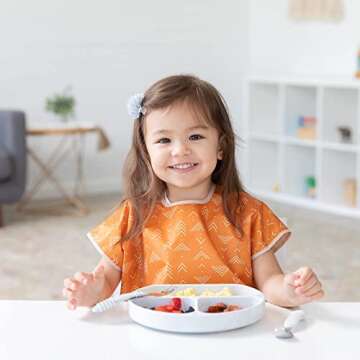 Bumkins Short Sleeve Bib for Girl or Boy, Toddler and Kids for 1-3 Years, Large Size, Essential Must...