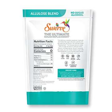 Swerve Zero Calorie Allulose Blend Granular Sugar Replacement Sweetener, No Sugar Alcohol, Keto Frie...
