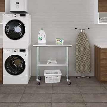 AmGood Stainless Steel Work Table with Wheels for Kitchen