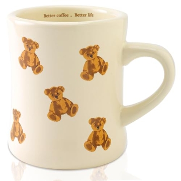 HAOW Charming Teddy Bear Coffee Mug - Perfect Gift for All Ages, Cute 11OZ Ceramic Cup for Home & Of...