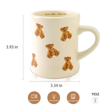 Adorable Teddy Bear Ceramic Mug for Home and Office