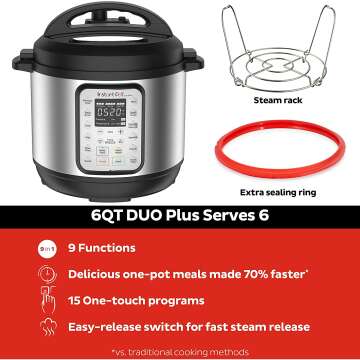 Instant Pot Duo Plus 9-in-1 Cooker with Recipes