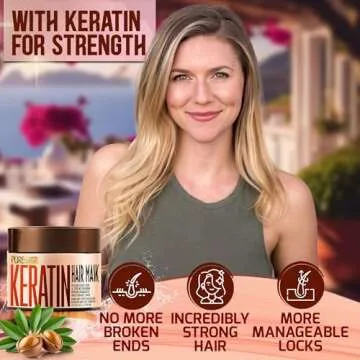 Keratin Hair Mask - Deep Conditioning Treatment for Dry and Frizzy Hair - Advanced Repair for Extrem...