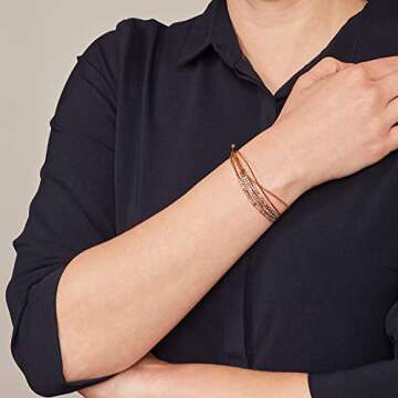 Fossil Women's Leather Bracelet in Rose Gold/Tan