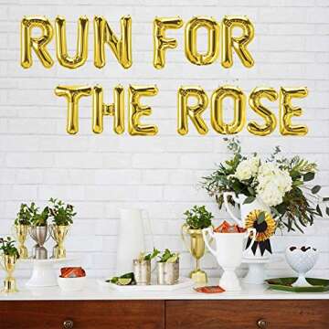 Run for the Rose Kentucky Derby Day Party Balloons Banner, Horse Racing Derby Day Festival Holiday Party Supplies Decorations(16inch)