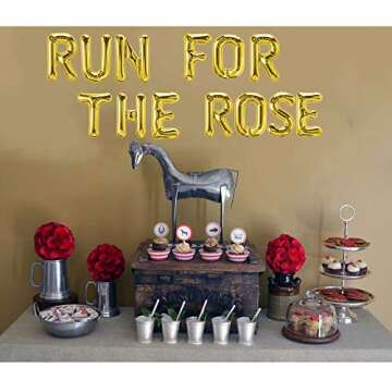 Run for the Rose Kentucky Derby Day Party Balloons Banner, Horse Racing Derby Day Festival Holiday Party Supplies Decorations(16inch)