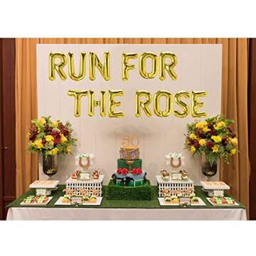 Run for the Rose Kentucky Derby Day Party Balloons Banner, Horse Racing Derby Day Festival Holiday Party Supplies Decorations(16inch)